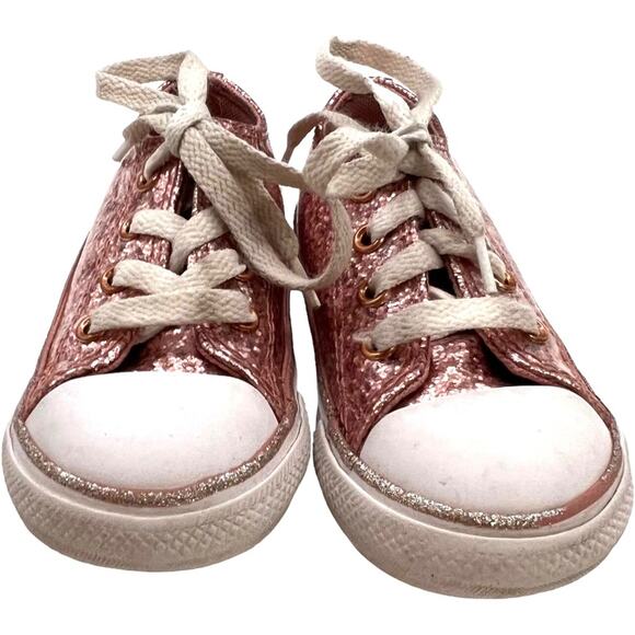 Converse baby shoes size 6 Pink Glitter Chuck Taylor All Stars sneakers trainer - Picture 2 of 6